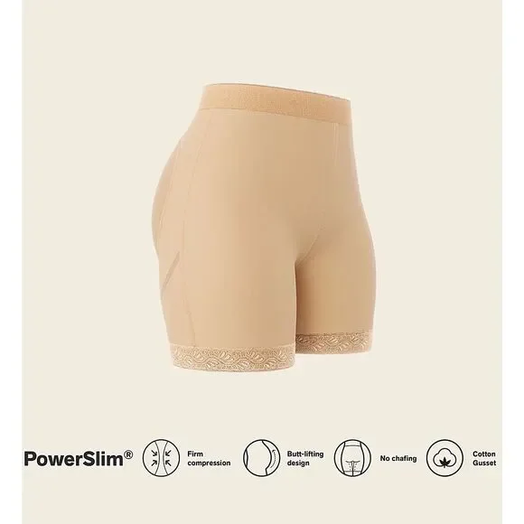 Leonisa NWT Mid-Rise Sculpting Butt Lifter Shaper Short Black Large